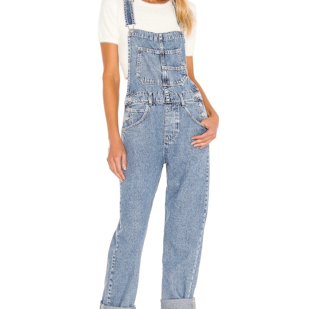 Free people ziggy Blue Denim Overalls